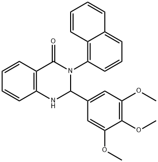 3-naphthalen-1-yl-2-[3,4,5-tris(methyloxy)phenyl]-2,3-dihydroquinazolin-4(1H)-one Struktur