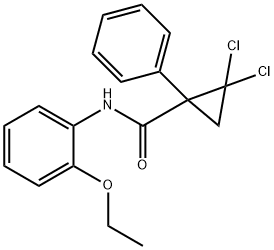 2,2-dichloro-N-(2-ethoxyphenyl)-1-phenylcyclopropanecarboxamide Struktur