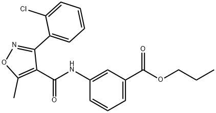 propyl 3-({[3-(2-chlorophenyl)-5-methyl-4-isoxazolyl]carbonyl}amino)benzoate Struktur