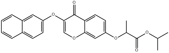 isopropyl 2-{[3-(2-naphthyloxy)-4-oxo-4H-chromen-7-yl]oxy}propanoate Struktur