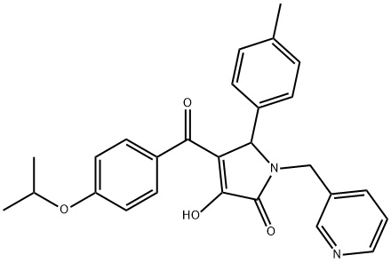 3-hydroxy-4-(4-isopropoxybenzoyl)-5-(4-methylphenyl)-1-(3-pyridinylmethyl)-1,5-dihydro-2H-pyrrol-2-one Struktur