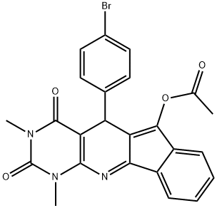 5-(4-bromophenyl)-1,3-dimethyl-2,4-dioxo-2,3,4,5-tetrahydro-1H-indeno[2',1':5,6]pyrido[2,3-d]pyrimidin-6-ylacetate Struktur