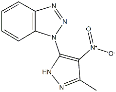 1-{4-nitro-3-methyl-1H-pyrazol-5-yl}-1H-1,2,3-benzotriazole Struktur