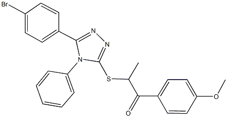 2-{[5-(4-bromophenyl)-4-phenyl-4H-1,2,4-triazol-3-yl]sulfanyl}-1-(4-methoxyphenyl)-1-propanone Struktur