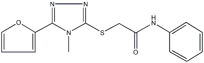 2-{[5-(2-furyl)-4-methyl-4H-1,2,4-triazol-3-yl]sulfanyl}-N-phenylacetamide Struktur