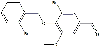 3-bromo-4-[(2-bromobenzyl)oxy]-5-methoxybenzaldehyde Struktur