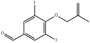 3,5-diiodo-4-[(2-methylprop-2-enyl)oxy]benzaldehyde Struktur