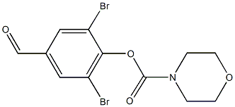 2,6-dibromo-4-formylphenyl morpholine-4-carboxylate Struktur