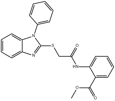 methyl 2-({[(1-phenyl-1H-benzimidazol-2-yl)sulfanyl]acetyl}amino)benzoate Struktur