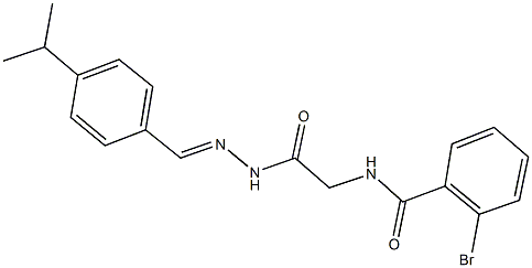 2-bromo-N-{2-[2-(4-isopropylbenzylidene)hydrazino]-2-oxoethyl}benzamide Struktur