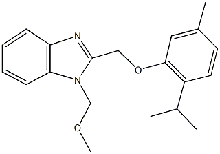 2-[(2-isopropyl-5-methylphenoxy)methyl]-1-(methoxymethyl)-1H-benzimidazole Struktur