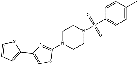 1-[(4-methylphenyl)sulfonyl]-4-[4-(2-thienyl)-1,3-thiazol-2-yl]piperazine Struktur