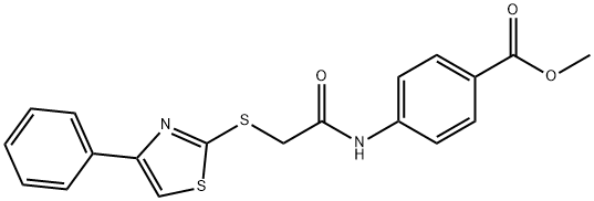 methyl 4-({[(4-phenyl-1,3-thiazol-2-yl)sulfanyl]acetyl}amino)benzoate Struktur