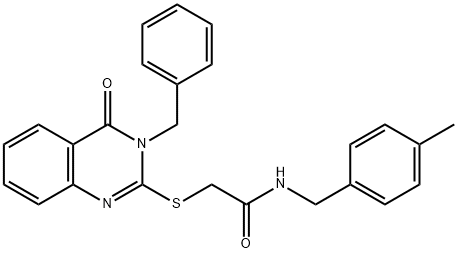 2-[(3-benzyl-4-oxo-3,4-dihydro-2-quinazolinyl)sulfanyl]-N-(4-methylbenzyl)acetamide Struktur