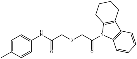 N-(4-methylphenyl)-2-{[2-oxo-2-(1,2,3,4-tetrahydro-9H-carbazol-9-yl)ethyl]sulfanyl}acetamide Struktur