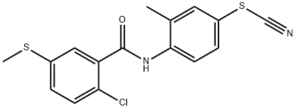 4-{[2-chloro-5-(methylsulfanyl)benzoyl]amino}-3-methylphenyl thiocyanate Struktur