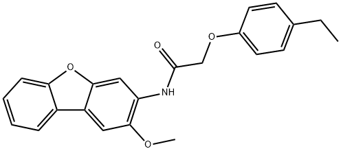 2-(4-ethylphenoxy)-N-(2-methoxydibenzo[b,d]furan-3-yl)acetamide Struktur