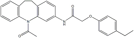 N-(5-acetyl-10,11-dihydro-5H-dibenzo[b,f]azepin-3-yl)-2-(4-ethylphenoxy)acetamide Struktur