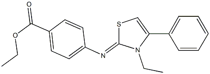 ethyl 4-[(3-ethyl-4-phenyl-1,3-thiazol-2(3H)-ylidene)amino]benzoate Struktur