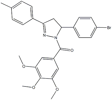 5-(4-bromophenyl)-3-(4-methylphenyl)-1-(3,4,5-trimethoxybenzoyl)-4,5-dihydro-1H-pyrazole Struktur