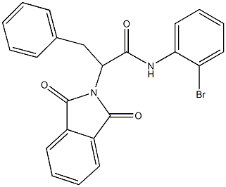 N-(2-bromophenyl)-2-(1,3-dioxo-1,3-dihydro-2H-isoindol-2-yl)-3-phenylpropanamide Struktur