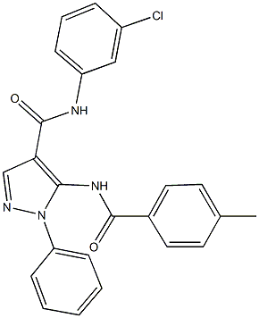 N-(3-chlorophenyl)-5-[(4-methylbenzoyl)amino]-1-phenyl-1H-pyrazole-4-carboxamide Struktur