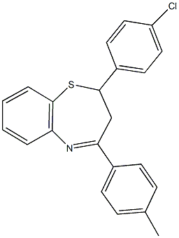 2-(4-chlorophenyl)-4-(4-methylphenyl)-2,3-dihydro-1,5-benzothiazepine Struktur