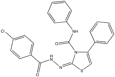 2-[(4-chlorobenzoyl)hydrazono]-N,4-diphenyl-1,3-thiazole-3(2H)-carboxamide Struktur