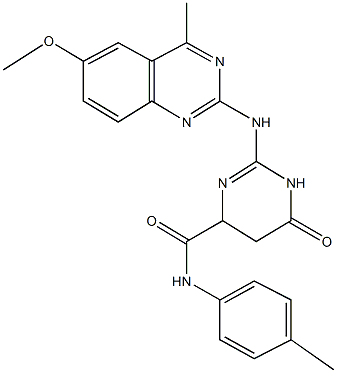 2-[(6-methoxy-4-methyl-2-quinazolinyl)amino]-N-(4-methylphenyl)-6-oxo-1,4,5,6-tetrahydro-4-pyrimidinecarboxamide Struktur