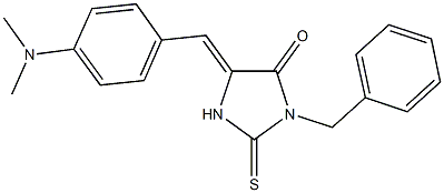 3-benzyl-5-[4-(dimethylamino)benzylidene]-2-thioxo-4-imidazolidinone Struktur