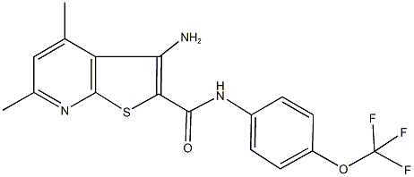 3-amino-4,6-dimethyl-N-[4-(trifluoromethoxy)phenyl]thieno[2,3-b]pyridine-2-carboxamide Struktur