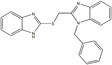 1H-benzimidazol-2-yl (1-benzyl-1H-benzimidazol-2-yl)methyl sulfide Struktur