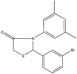 2-(3-bromophenyl)-3-(3,5-dimethylphenyl)-1,3-thiazolidin-4-one Struktur