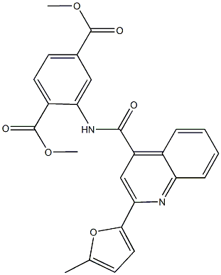 dimethyl 2-({[2-(5-methyl-2-furyl)-4-quinolinyl]carbonyl}amino)terephthalate Struktur