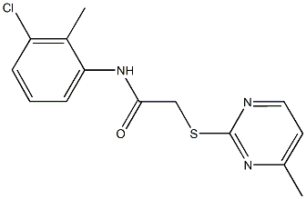 N-(3-chloro-2-methylphenyl)-2-[(4-methyl-2-pyrimidinyl)sulfanyl]acetamide Struktur