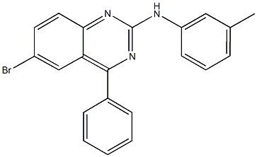 6-bromo-N-(3-methylphenyl)-4-phenylquinazolin-2-amine Struktur