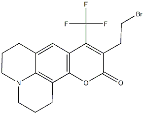 10-(2-bromoethyl)-9-(trifluoromethyl)-2,3,6,7-tetrahydro-1H,5H,11H-pyrano[2,3-f]pyrido[3,2,1-ij]quinolin-11-one Struktur