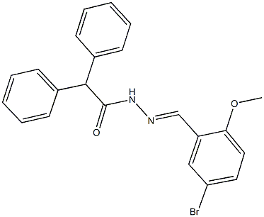 N'-(5-bromo-2-methoxybenzylidene)-2,2-diphenylacetohydrazide Struktur