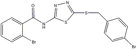 2-bromo-N-{5-[(4-bromobenzyl)sulfanyl]-1,3,4-thiadiazol-2-yl}benzamide Struktur