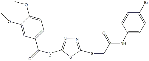 N-(5-{[2-(4-bromoanilino)-2-oxoethyl]sulfanyl}-1,3,4-thiadiazol-2-yl)-3,4-dimethoxybenzamide Struktur