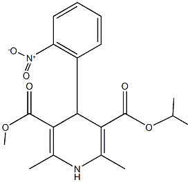 3-isopropyl 5-methyl 4-{2-nitrophenyl}-2,6-dimethyl-1,4-dihydro-3,5-pyridinedicarboxylate Struktur