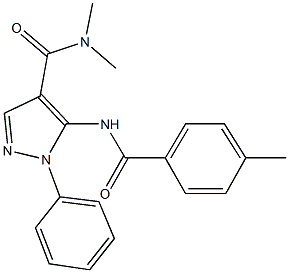 N,N-dimethyl-5-[(4-methylbenzoyl)amino]-1-phenyl-1H-pyrazole-4-carboxamide Struktur