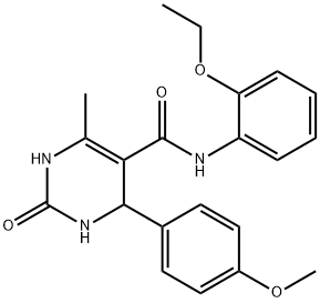 N-(2-ethoxyphenyl)-4-(4-methoxyphenyl)-6-methyl-2-oxo-1,2,3,4-tetrahydropyrimidine-5-carboxamide Struktur