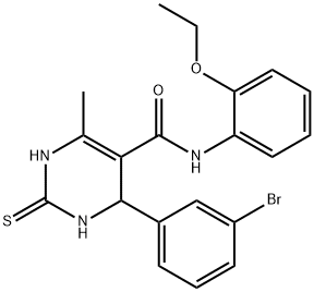 4-(3-bromophenyl)-N-(2-ethoxyphenyl)-6-methyl-2-thioxo-1,2,3,4-tetrahydropyrimidine-5-carboxamide Struktur