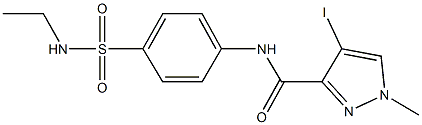 N-{4-[(ethylamino)sulfonyl]phenyl}-4-iodo-1-methyl-1H-pyrazole-3-carboxamide Struktur