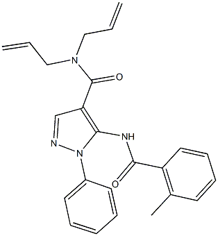 N,N-diallyl-5-[(2-methylbenzoyl)amino]-1-phenyl-1H-pyrazole-4-carboxamide Struktur