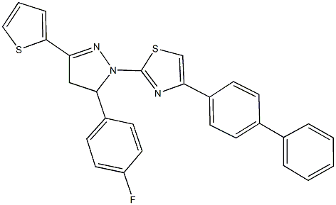 4-[1,1'-biphenyl]-4-yl-2-[5-(4-fluorophenyl)-3-(2-thienyl)-4,5-dihydro-1H-pyrazol-1-yl]-1,3-thiazole Struktur