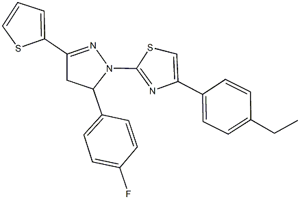 4-(4-ethylphenyl)-2-[5-(4-fluorophenyl)-3-(2-thienyl)-4,5-dihydro-1H-pyrazol-1-yl]-1,3-thiazole Struktur