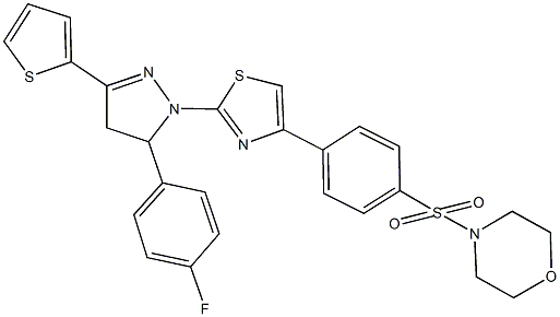 4-[(4-{2-[5-(4-fluorophenyl)-3-(2-thienyl)-4,5-dihydro-1H-pyrazol-1-yl]-1,3-thiazol-4-yl}phenyl)sulfonyl]morpholine Struktur