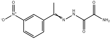 2-[2-(1-{3-nitrophenyl}ethylidene)hydrazino]-2-oxoacetamide Struktur